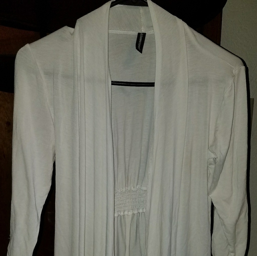 Cute 3/4 sleeve white cardigan